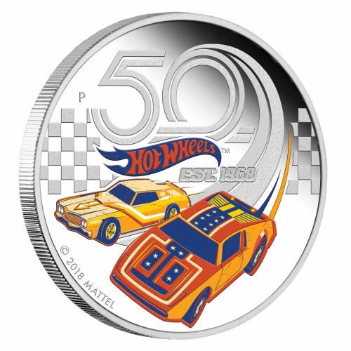 Perth-Mint-New-Release:-50-Years-Of-Hot-Wheels-2018-1-Oz-Silver-Proof-Coin
